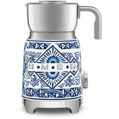 Smeg MFF01DGBEU spieniacz / podgrzewacz do mleka Automatyczny Niebieski, Srebrny, Biały