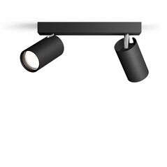 LED spotlight PHILIPS IDRIS, IP44, 2xGU10, max 2x5W, black, 8.3x24x12cm