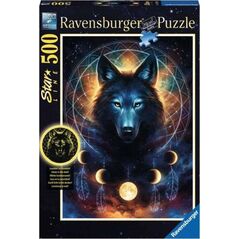Ravensburger Puzzle 500 elementów Wilk i księżyce