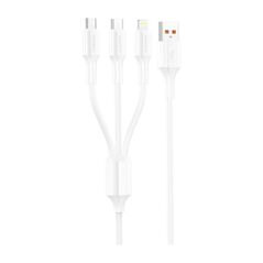 Καλώδιο Σύνδεσης USB 2.0 Foneng XS01 3in1 USB A σε micro USB & USB C & Lightning 3A 1.2m Λευκό 6970462512240 6970462512240 έως και 12 άτοκες δόσεις