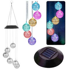Lampki Solarne Ogrodowe LED Dzwonki Kule Marokańskie 70cm