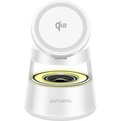 4smarts 541535 ładowarka do urządzeń przenośnych Zestaw słuchawkowy, Smartfon, Smartwatch Biały USB Bezprzewodowe ładowanie Wewnętrzna, Zewnętrzna