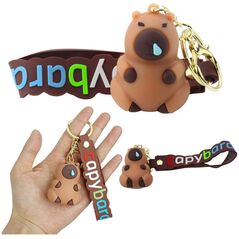 Brelok Figurka Kapibara Brązowa Zawieszka Karabińczyk Kółko