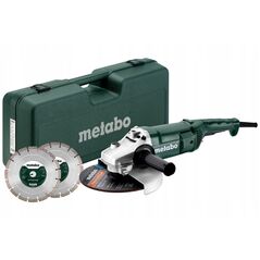 METABO.ANGLE GRINDER 230 WE 2200-230 + 2 DIAMOND DISCS CASE
