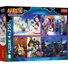 Trefl Puzzle Naruto Shippuden - Przygody Naruto Uzumaki 4x250 elementów (13339)