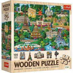 Trefl Puzzle drewniane Francja, znane miejsca 1000 elementów (20213)