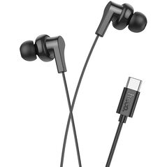 Słuchawki przewodowe douszne USB C Hoco M114 czarne