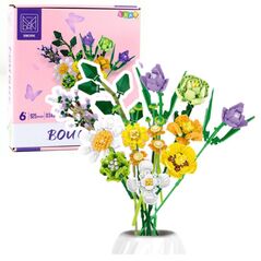 Klocki Konstrukcyjne Dekoracyjny Bukiet Kwiaty Kolorowe 925 el.
