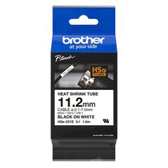 Brother Heat Shrink Tube Tape Cassette  Black on White 11.2mm (HSE231E) (BROHSE231E) έως 12 άτοκες Δόσεις