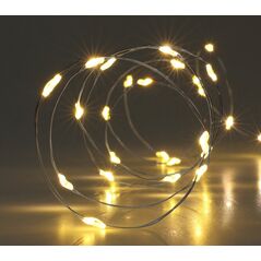 ŁAŃCUCH LED 20L CIEPŁY BIAŁY WEWNĘTRZNE95CM TIMER NA BATERIE