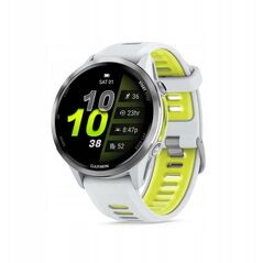 Garmin Forerunner® 970 Titanium with Whitestone Case and Whitestone/Translucent Amp Yellow Band