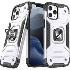 Wozinsky Wozinsky Ring Armor etui iPhone 14 Pro Max pancerny pokrowiec uchwyt magnetyczny ring srebrne