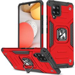 Wozinsky Wozinsky Ring Armor pancerne hybrydowe etui pokrowiec + magnetyczny uchwyt Samsung Galaxy A42 5G czerwony