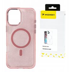 Etui Wozinsky Glitter Case na Samsung Galaxy S25 - różowe z brokatem