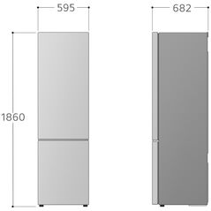 LG GBV21L0EPY Šaldytuvas, E, Free-standing, Combi, Height 1.86 m, Net fridge 234 L, Net šaldiklis 110 L, Sidabrinis