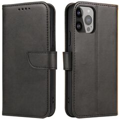 ETUI MAGNET CASE Z KLAPKĄ NA IPHONE 16E - CZARNE