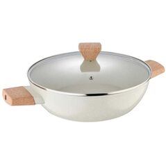 Garnek Marmurkowy Płaski 28cm Z Pokrywą Bergner Bg-34747 Naturally