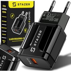 STAZER Ładowarka Sieciowa QC 1xUSB czarna