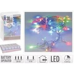 ŁAŃCUCH LED 30L MULTI 3M WEWNĘTRZNE TIMER NA BATERIE