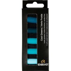 Artequipment Rembrandt Soft pastel set Cool Greens | 5 half pastels