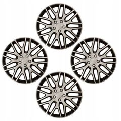 Ratlankiu gaubtai ALBURNUS Dakar R16, sidabrine ir juoda spalva, 4 vnt.