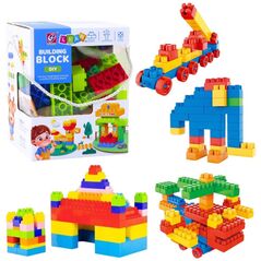 Zestaw Klocki Konstrukcyjne Przestrzenne Kolorowe 100 el. LEAN Toys