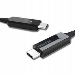 Corning AOC-CCU6JPN015M20, USB C, USB C, 15 m, Black, 40 Gbit/s, Fiber optic