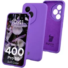 Silikonowe etui Bizon Soft Case do Honor 400 Pro fioletowe