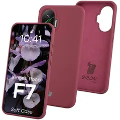 Silikonowe etui Bizon Soft Case do Xiaomi POCO F7 ciemnofioletowe