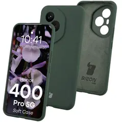 Silikonowe etui Bizon Soft Case do Honor 400 Pro ciemnozielone