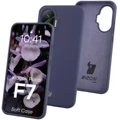 Silikonowe etui Bizon Soft Case do Xiaomi POCO F7 ciemnoniebieskie