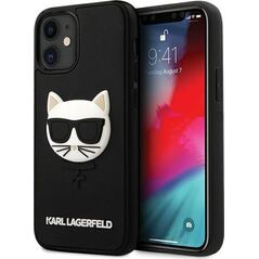 Karl Lagerfeld Etui Karl Lagerfeld Rubber Choupette HardCase 3D do iPhone 12 Mini czarne