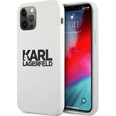 Karl Lagerfeld Karl Lagerfeld KLHCP12LSLKLWH iPhone 12 Pro Max 6,7" Silicone Stack Logo biały/white