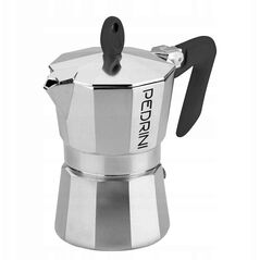 Pedrini Coffee Maker Aluminum 6 Cups silver black (9084-3) (90843)