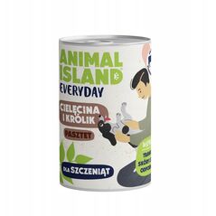 ANIMAL ISLAND Everyday cielęcina i królik dla szczeniąt puszka 400g
