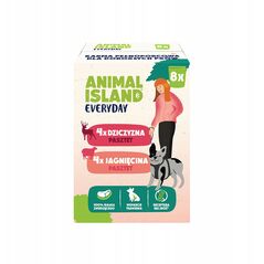 ANIMAL ISLAND Everyday pasztet, saszetka pies 8 szt| 150g x 4 szt dziczyzna, 150g x 4 szt jagnięcina