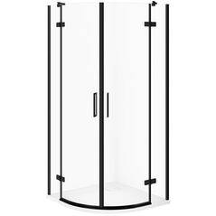 Σετ C629 Καμπίνα City Πόλοκ Μαύρη 90x90x195+Tako Slim Λευκό Ματ Wir