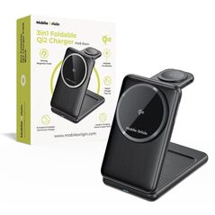 Mobile Origin 3in1 Foldable Qi2 Charger PW8, black