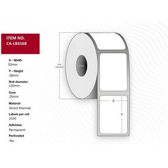Label 52 x 28mm, Core 25mm,