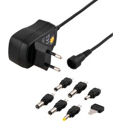 Deltaco PSR-06A, Εσωτερικός, 230 V, 3 - 12 V, AC-to-DC, Μαύρο