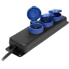 Przedłużacz warsztatowy bryzgoszczelny IP44, 3 gniazda 2P+Z schuko, przewód gumowy, H05RR-F 3x1,5mm?, długość 3m