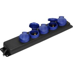 Przedłużacz warsztatowy bryzgoszczelny IP44, 5 gniazd 2P+Z IP44, schuko przewód gumowy, H05RR-F 3x1,5mm2, długość 5m