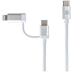 Καλώδιο ER Power Dual - καλώδιο USB-C/USB-C και Lightning MFI 1m λευκό - Εγγύηση ασφάλειας. Απλές δόσεις. Δωρεάν αποστολή από 170 zł.