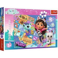 Puzzle 100 Przyjaźń w kocim domku TREFL