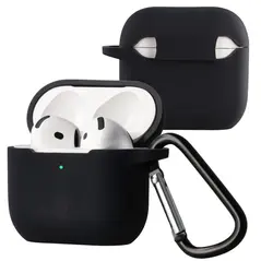 Silikonowe etui z karabińczykiem Bizon Case Headphone Silicone do Apple AirPods 4 czarne