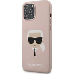 Karl Lagerfeld Karl Lagerfeld KLHCP12LSLKHLP iPhone 12 Pro Max 6,7" jasnoróżowy/light pink hardcase Silicone Karl`s Head