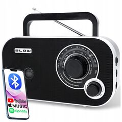 77-543# Radio przenośne analogowe am/fm blow ra12 czarno-białe
