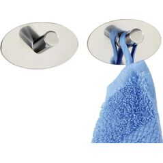 Wenko haczyki ścienne Piceno 6,5 cm stal nierdzewna srebrna 2 szt