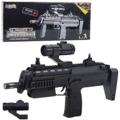 Karabin Zabawkowy Broń Światła Dźwięki Celownik Czarny 41cm LEAN Toys