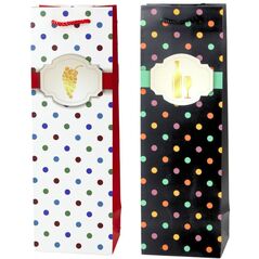 Torba Prezentowa Na Wino Butelkę W Kropki 35 x 12 x 9 cm LEAN